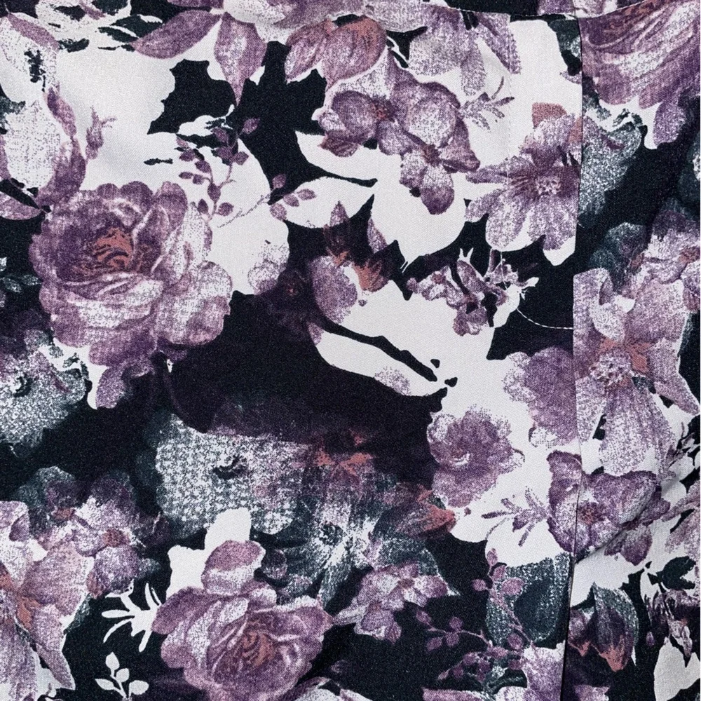 Nine West purple‎ dark floral straight leg pants - Picture 4 of 8